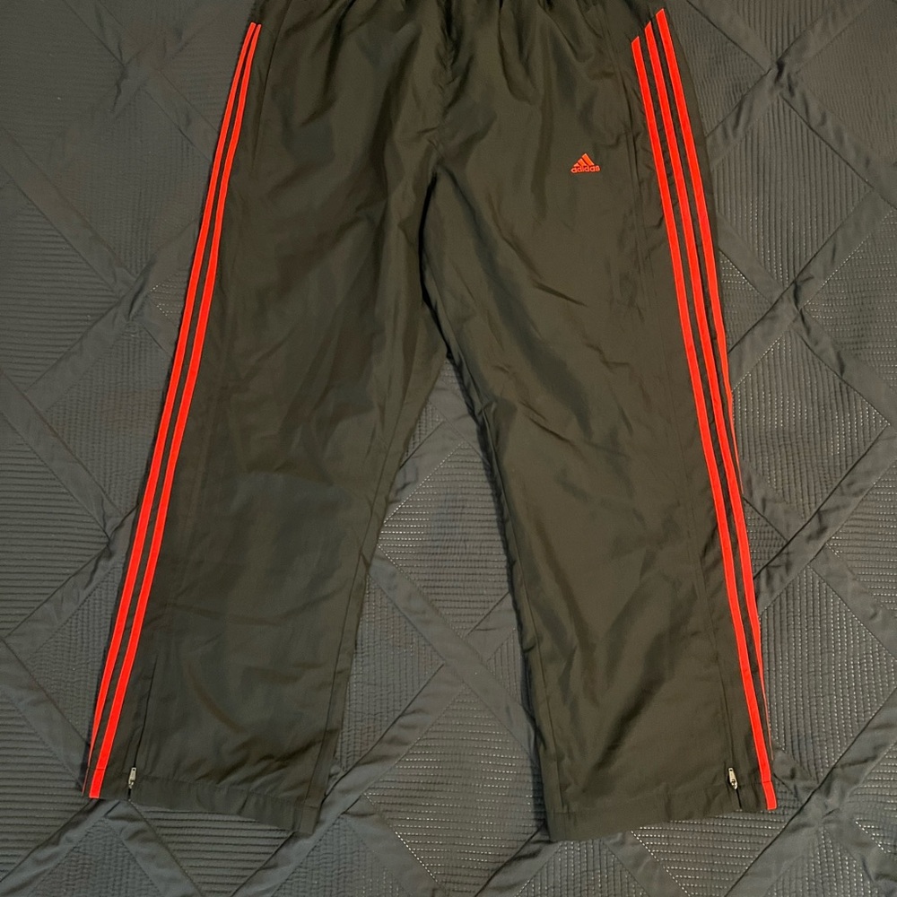 Adidas Black Pants with Red Accents